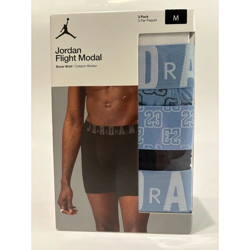 Jordan Flight Modal Boxer Briefs 3 Pack Chambray Blue Men's Medium NWT